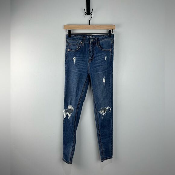 Wild Fable Distressed High Rise Skinny Jeans 2 - Picture 1 of 6